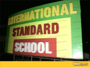3 step acrylic sign for internations standard school harbanspura