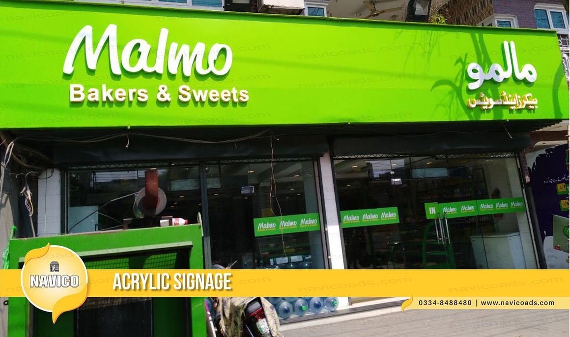 3d acrylic sign with sharp golw lahore