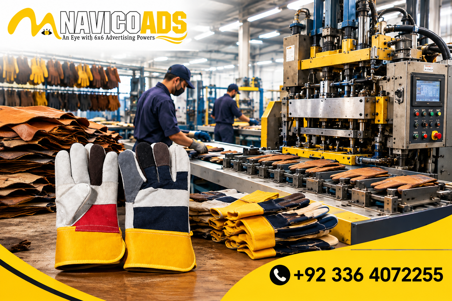 Leather Safety Working Gloves Manufacture